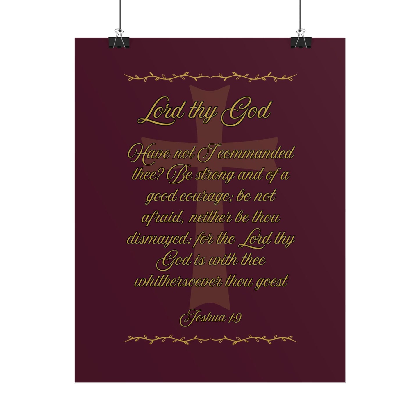 Lord thy God — Joshua 1:9 Scripture Wall Art Redeemed Scarlet