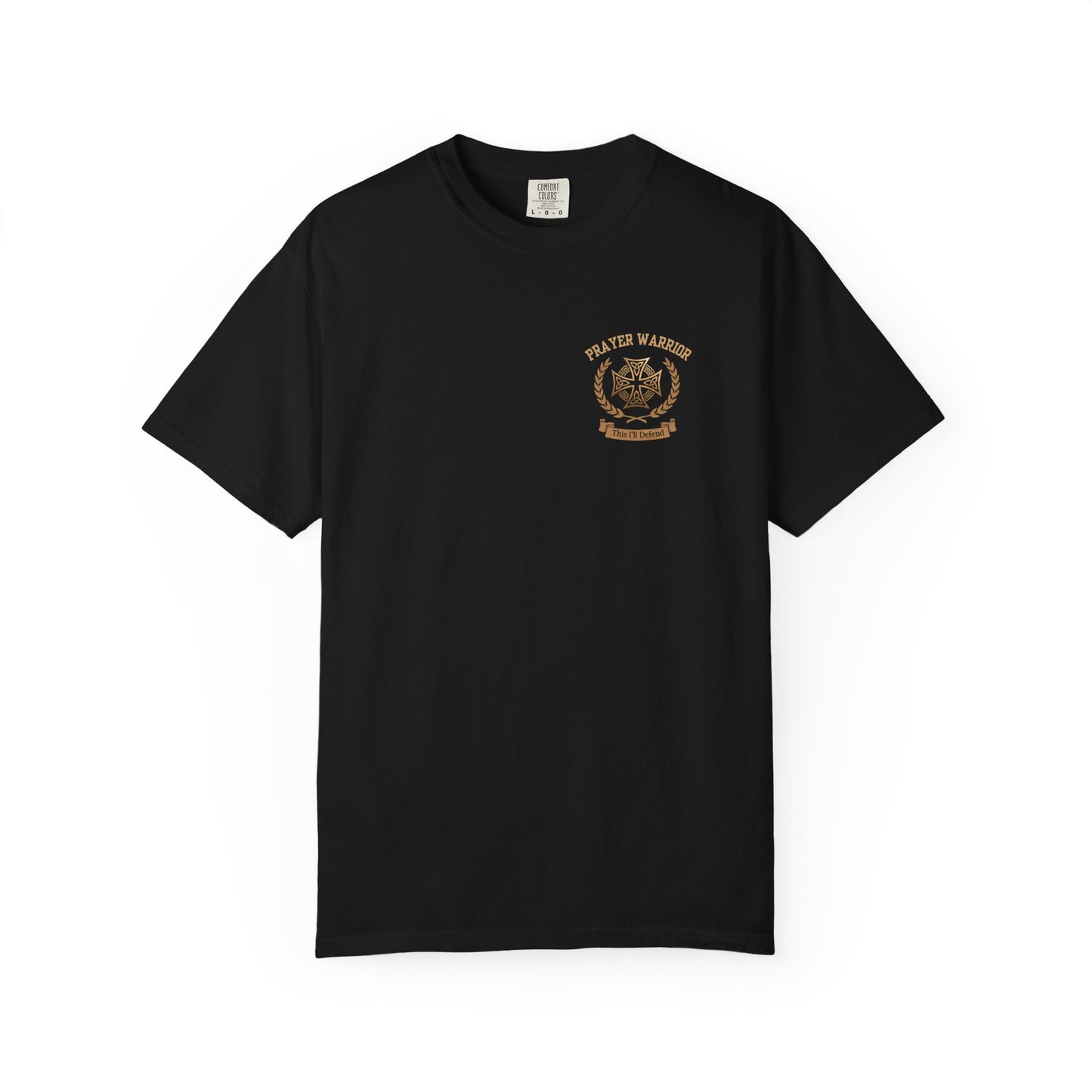 "I Am a Prayer Warrior" — Unisex Faith Heritage Crest T-Shirt | Celtic Cross | Prayer Warrior Tee
