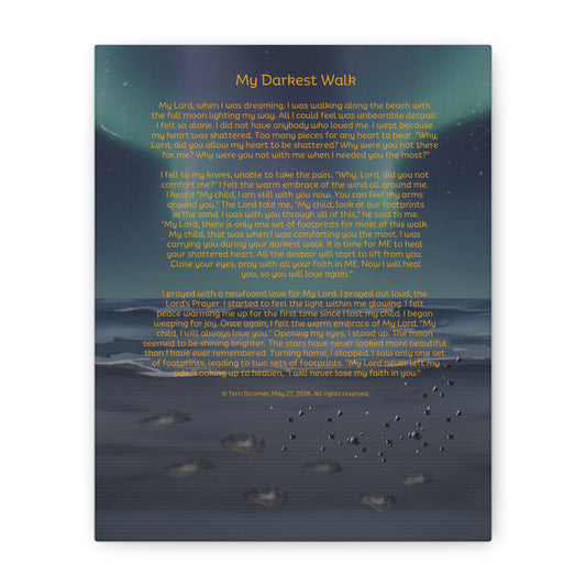 My Darkest Walk | Poem | Matte Canvas (Stretched)