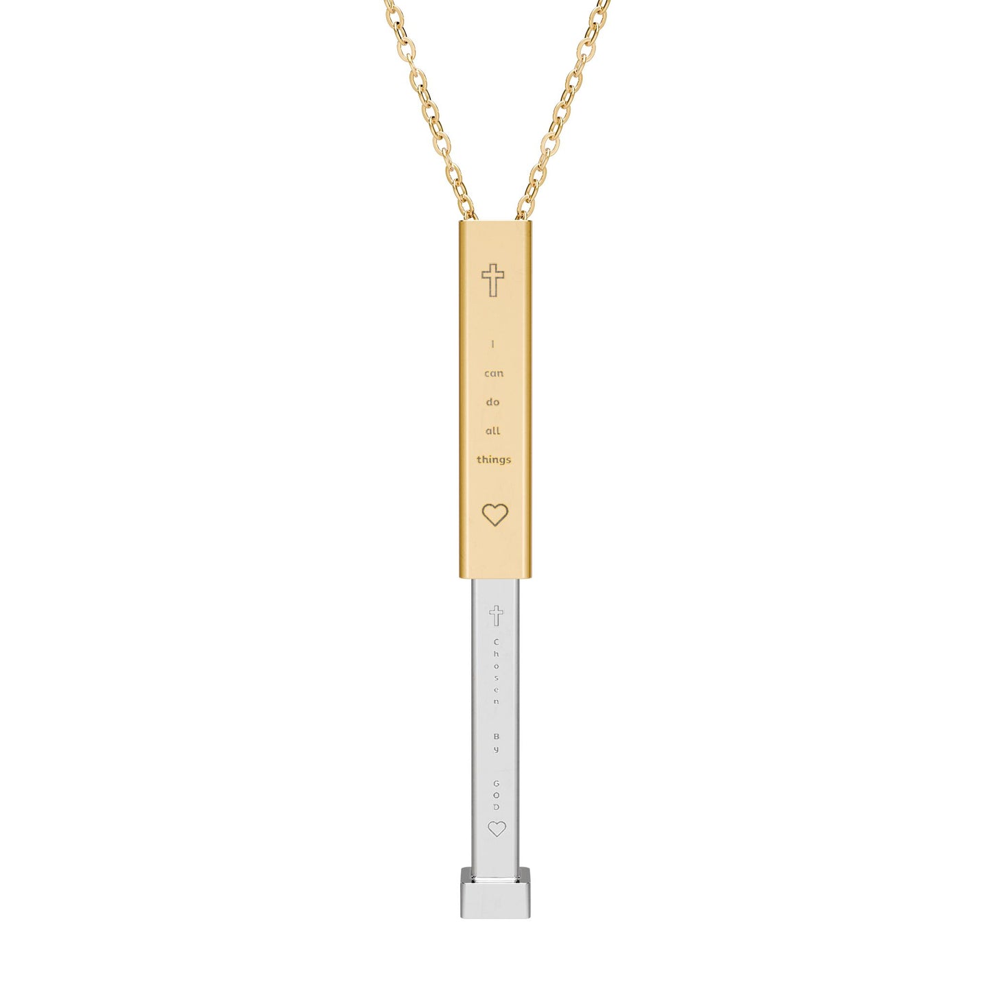 "I Can Do All Things" — Hidden Message Sliding Bar Necklace | Faith Scripture Jewelry | Philippians 4:13