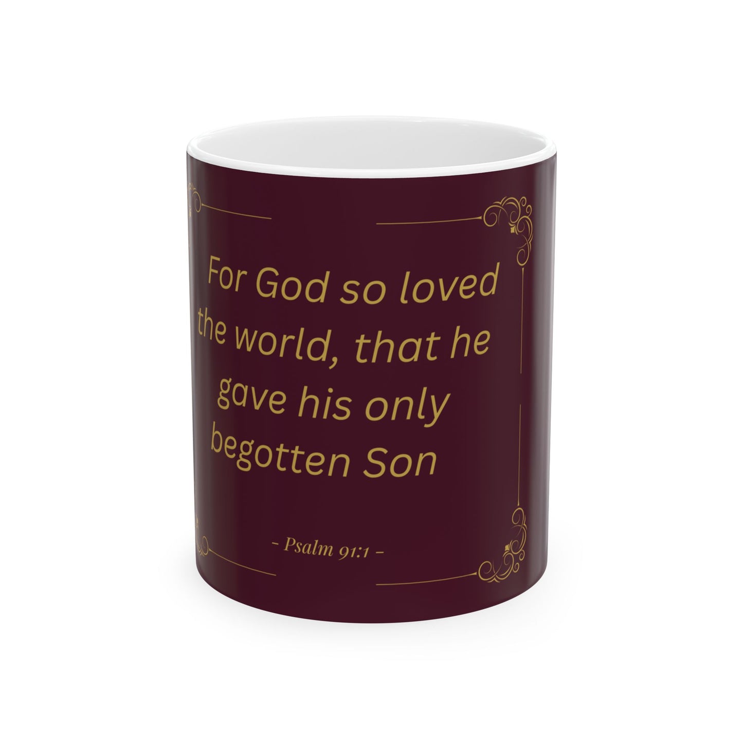 For God So Loved the World — Inspirational Scripture Mug (11oz/15oz) Burgundy