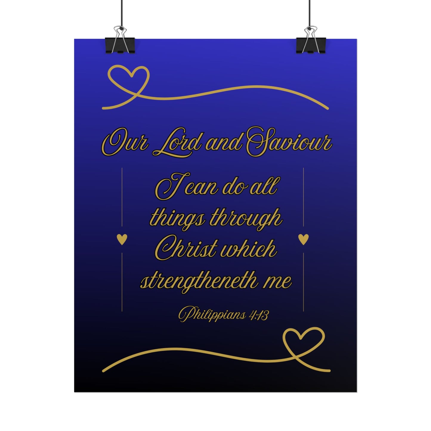 Our Lord and Saviour — Philippians 4:13 Scripture Wall Art Heavenly Blue
