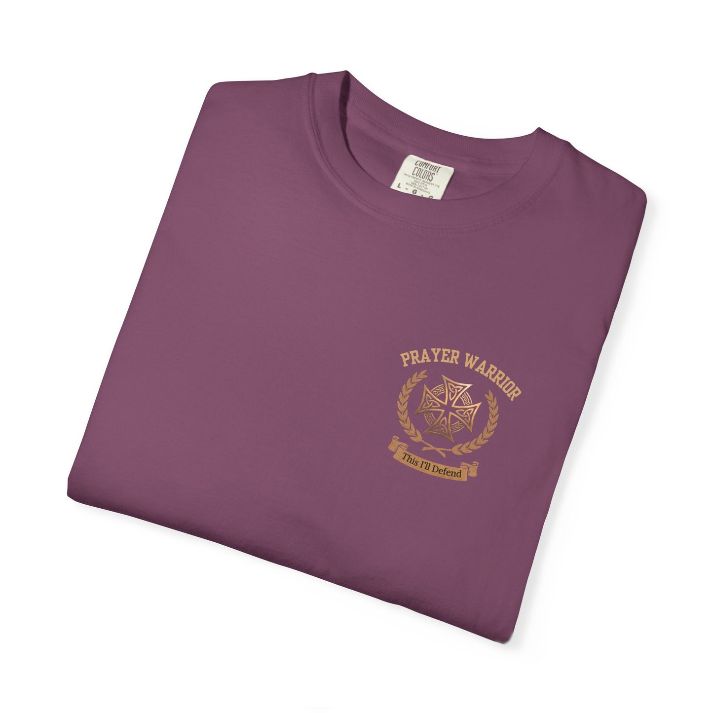 "I Am a Prayer Warrior" — Unisex Faith Heritage Crest T-Shirt | Celtic Cross | Prayer Warrior Tee
