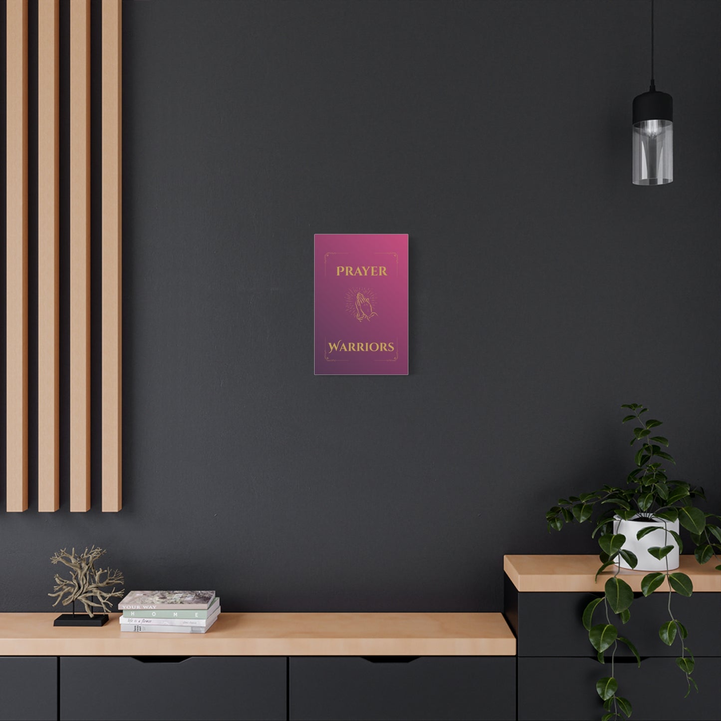 Prayer Warriors Canvas Wall Art — Glorified Magenta with Anointed Gold Text