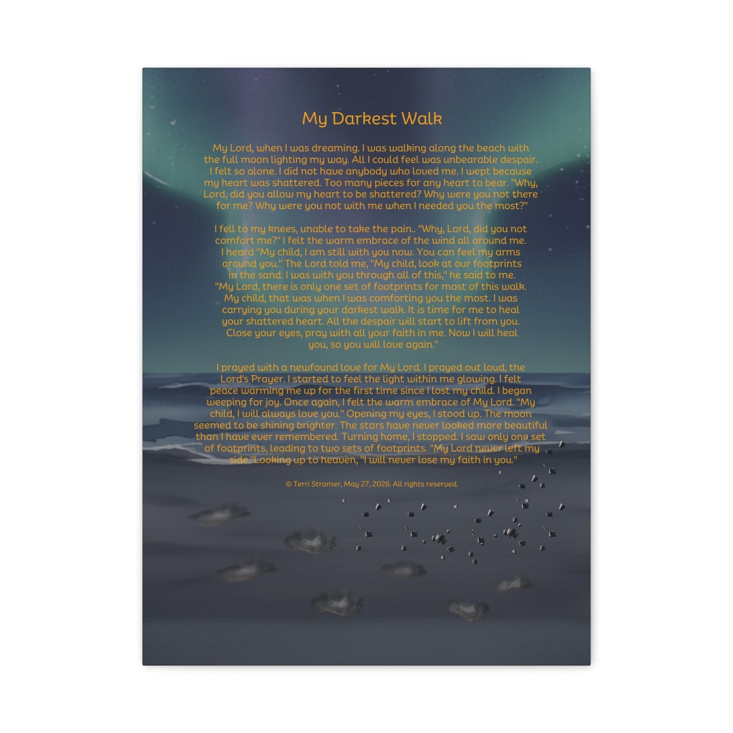 My Darkest Walk | Poem | Matte Canvas (Stretched)