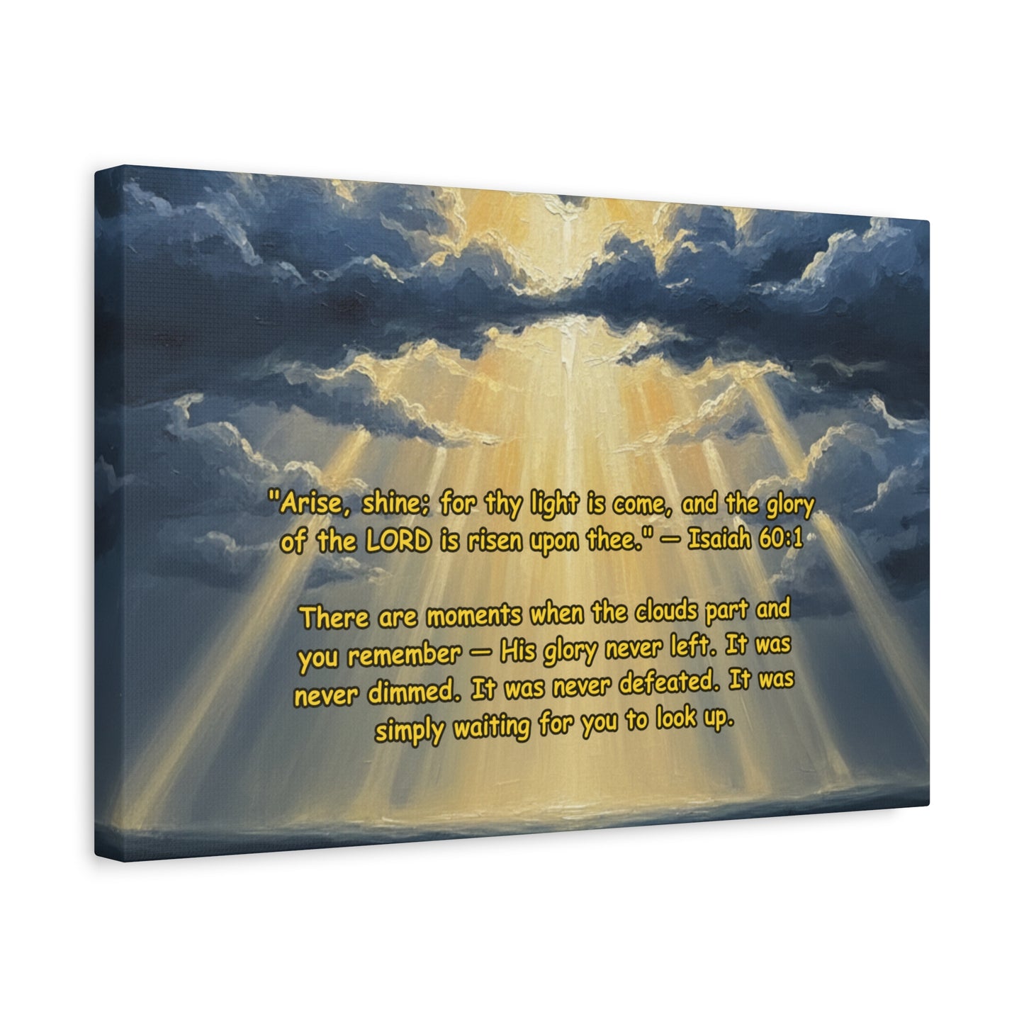 Shekinah Glory | "Thy Light Is Come" | Isaiah 60:1 | Scripture Canvas Wall Art