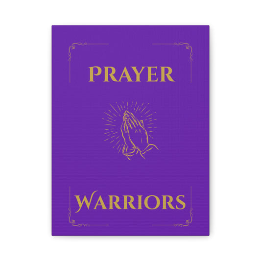 Prayer Warriors Canvas Wall Art — Sovereign Purple with Anointed Gold Text