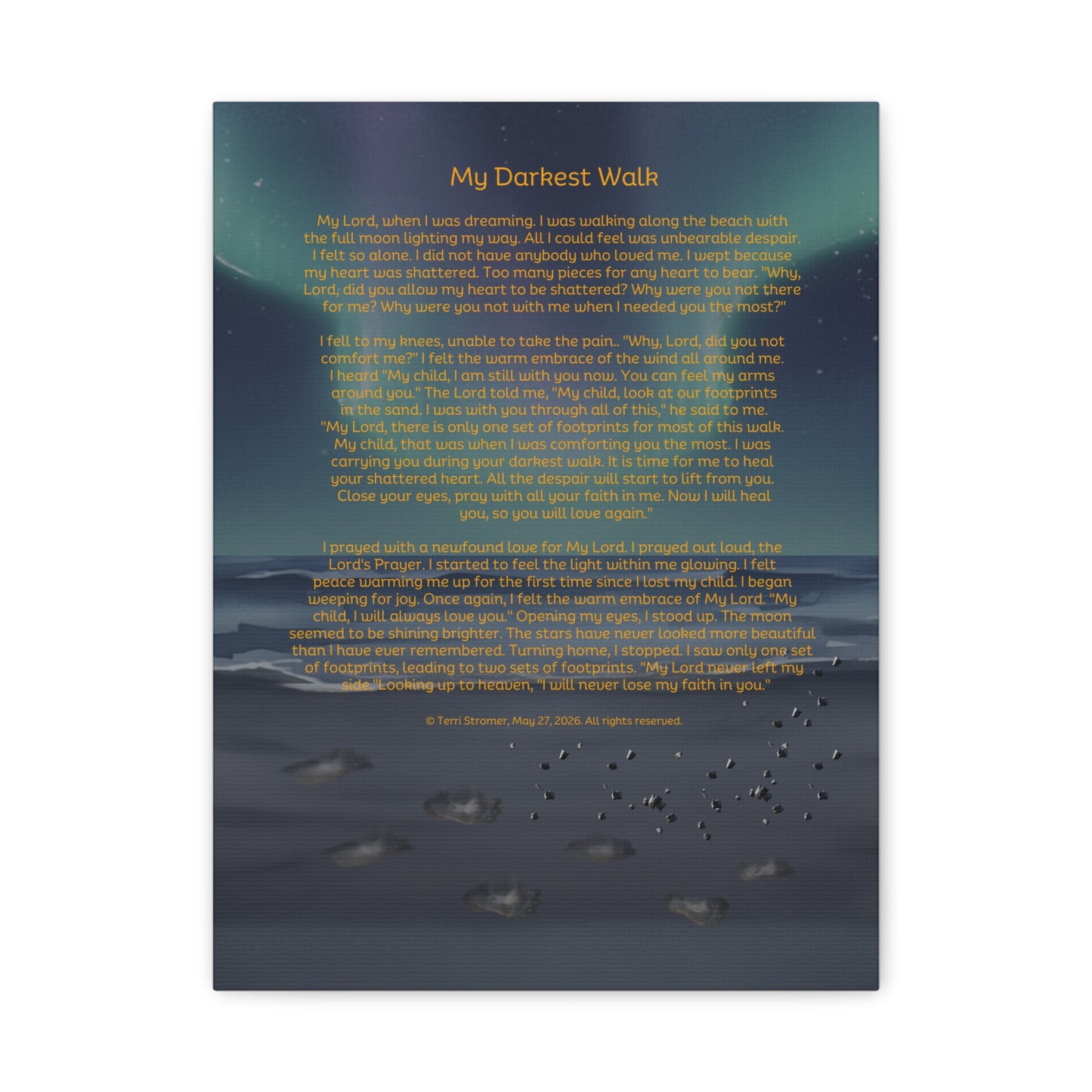 My Darkest Walk | Poem | Matte Canvas (Stretched)