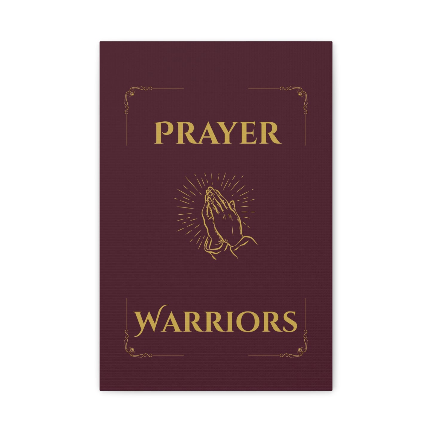 Prayer Warriors Canvas Wall Art — Redeemed Scarlet with Anointed Gold Text