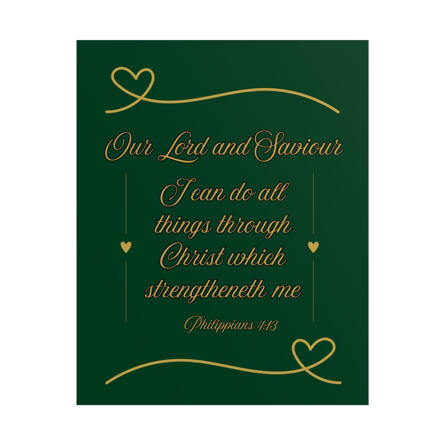 Our Lord and Saviour — Philippians 4:13 Scripture Wall Art Legacy Emerald