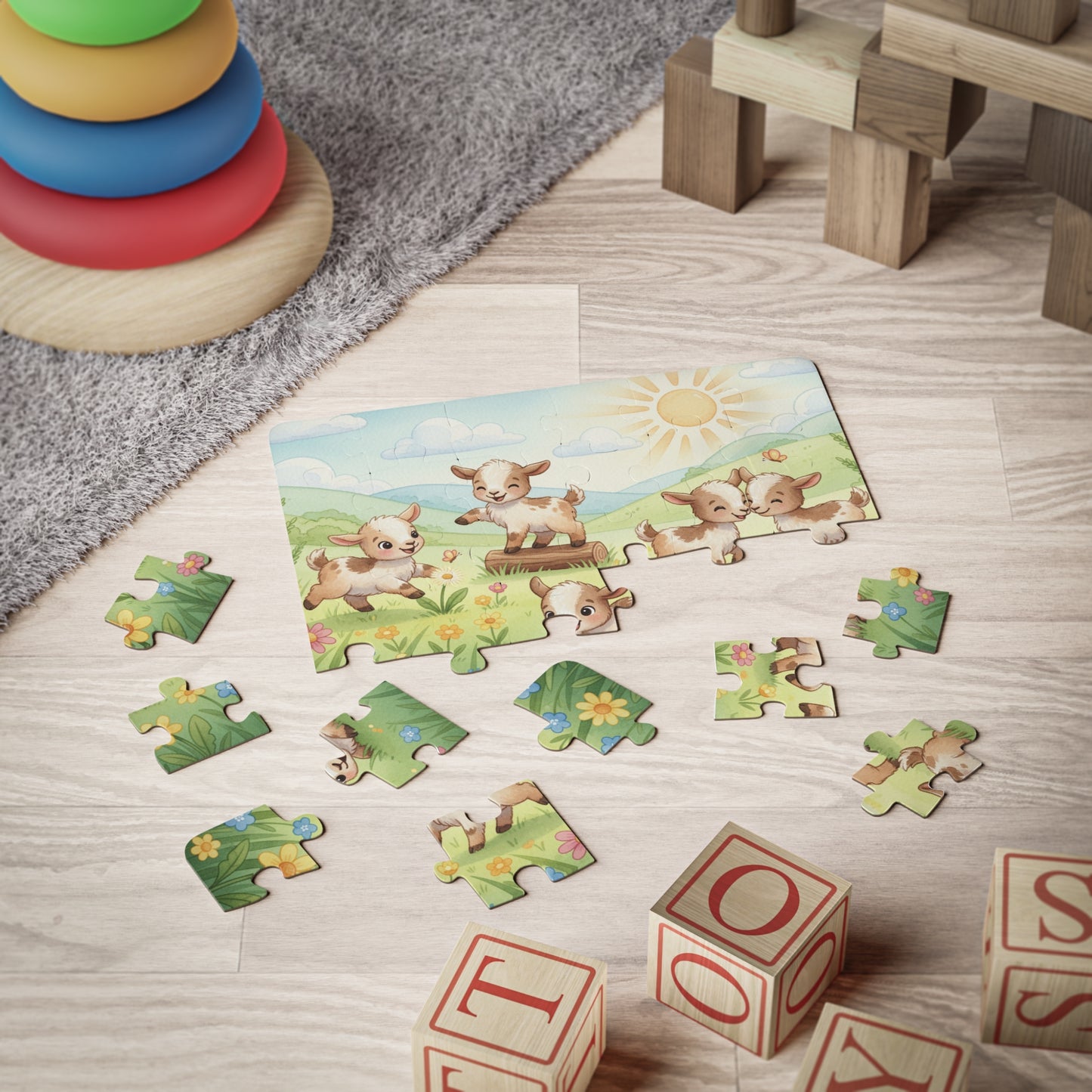 Baby Goats in the Meadow Puzzle — 30 Pieces
