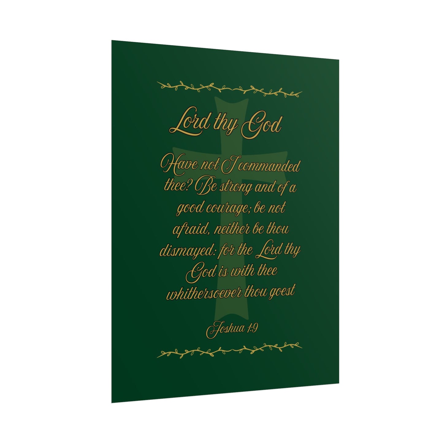 Lord thy God — Joshua 1:9 Scripture Wall Art Legacy Emerald