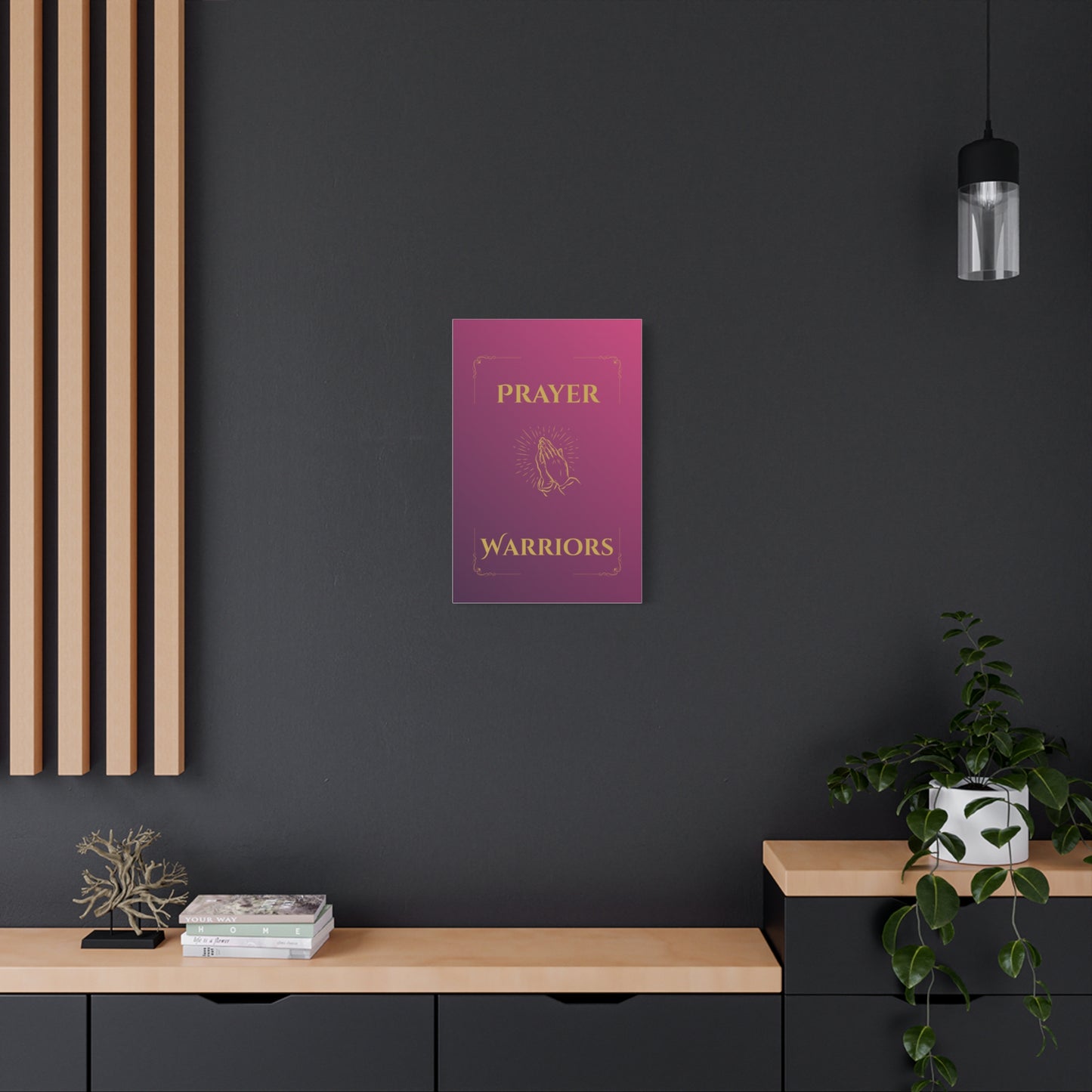 Prayer Warriors Canvas Wall Art — Glorified Magenta with Anointed Gold Text