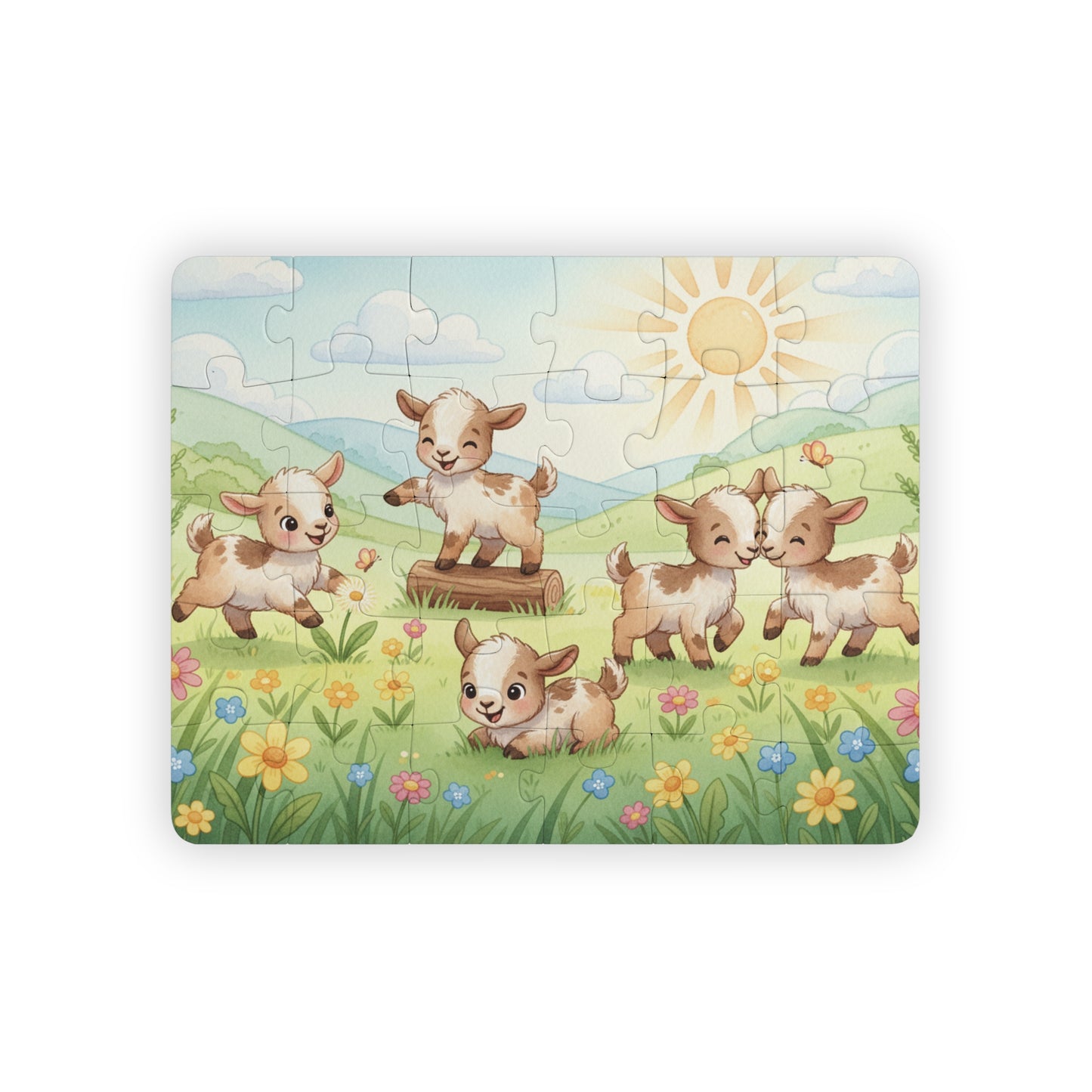 Baby Goats in the Meadow Puzzle — 30 Pieces