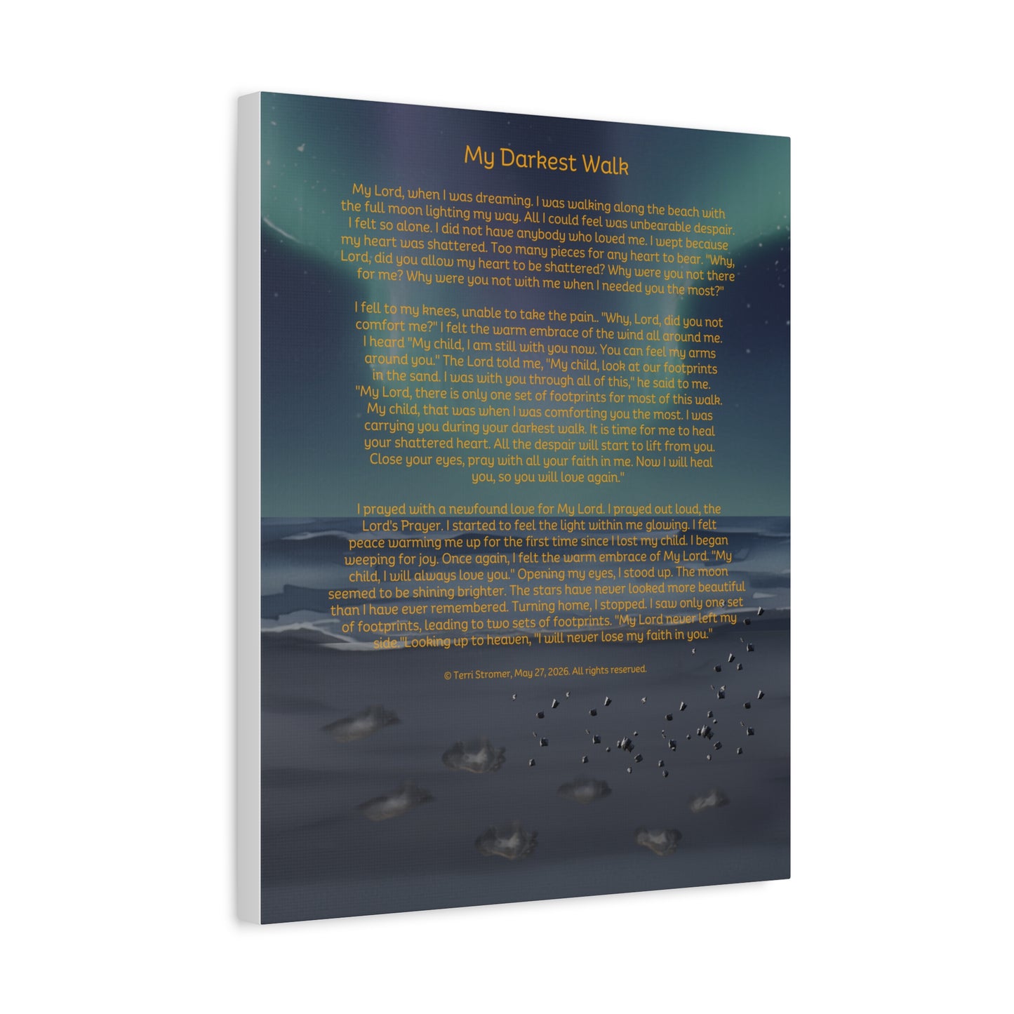 My Darkest Walk | Poem | Matte Canvas (Stretched)
