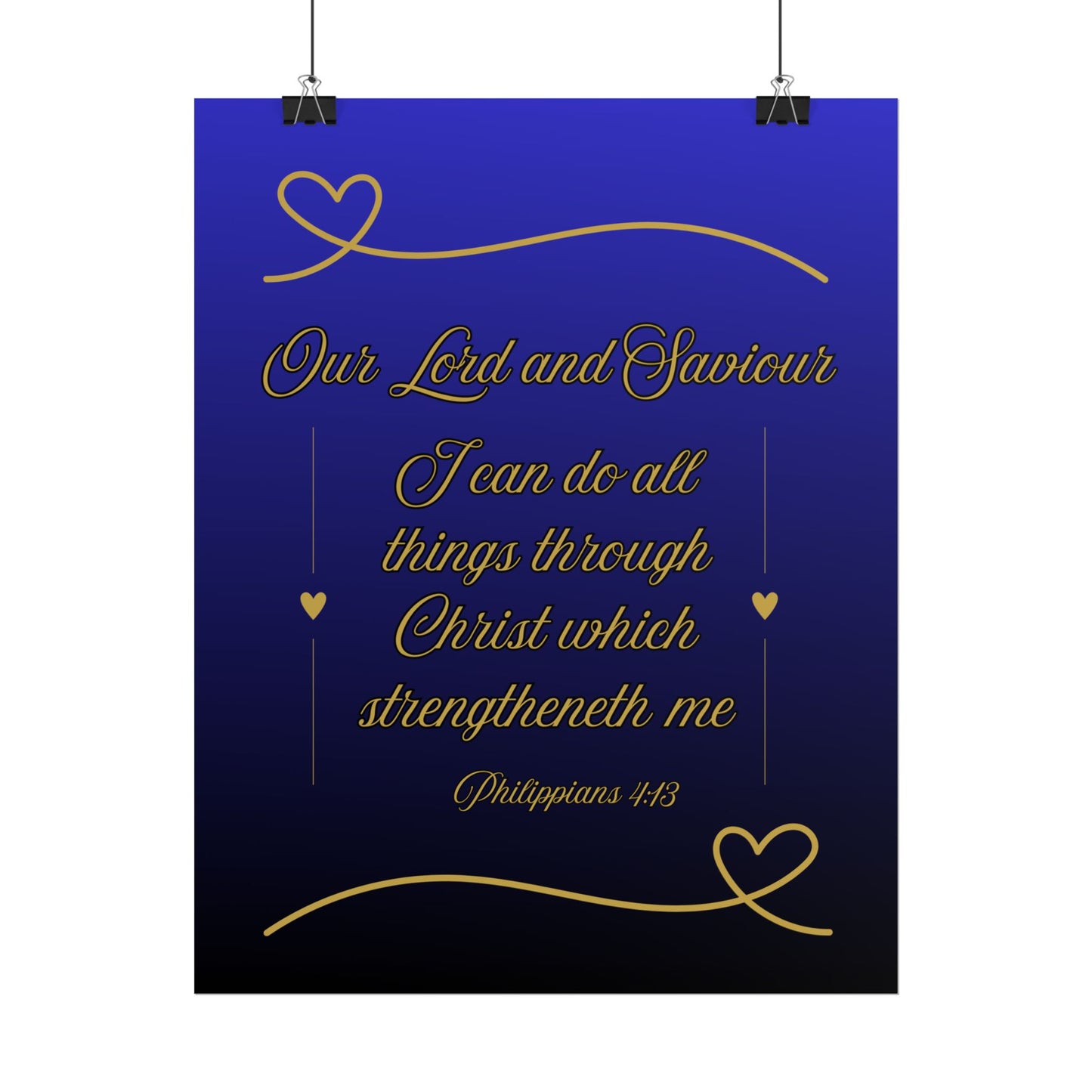 Our Lord and Saviour — Philippians 4:13 Scripture Wall Art Heavenly Blue